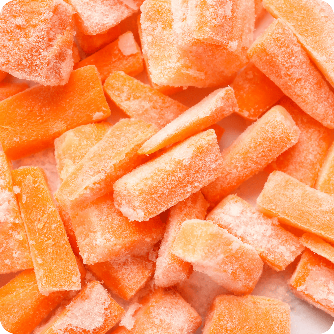 Frozen raw carrots