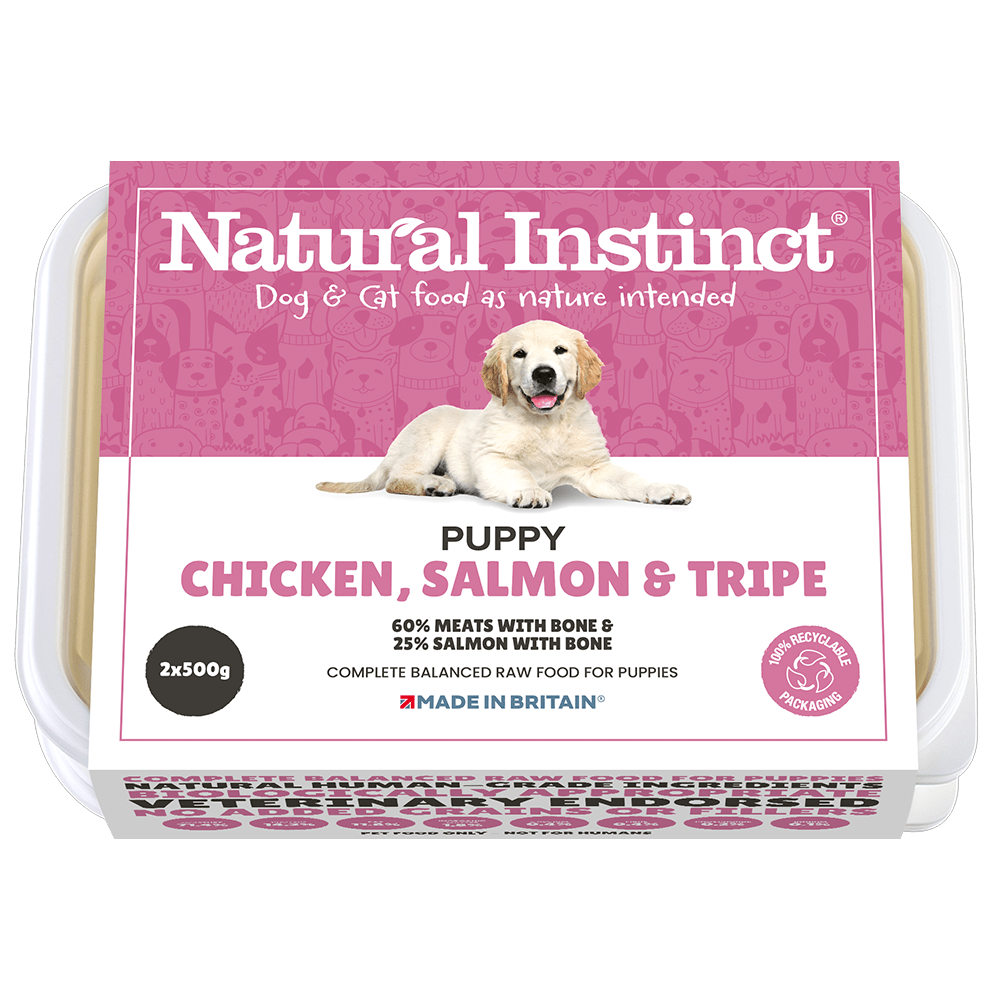 Natural Instinct 2x500g Puppy Chicken, Salmon and Tripe
