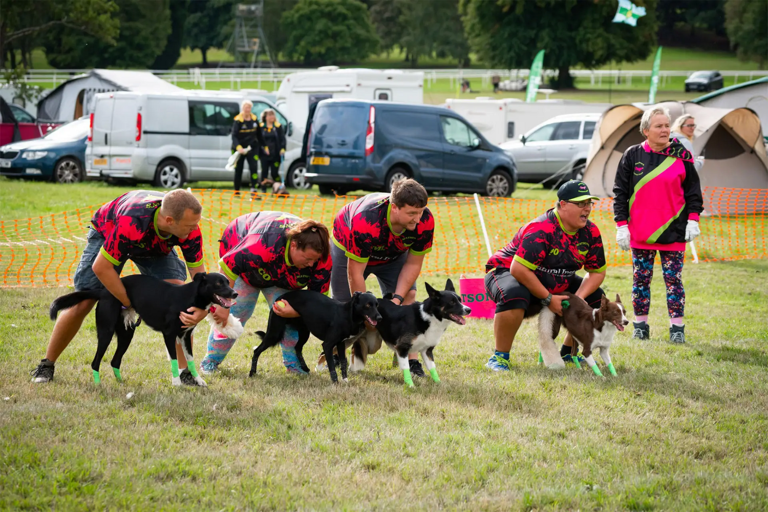 Watsons Flyball team with dogs