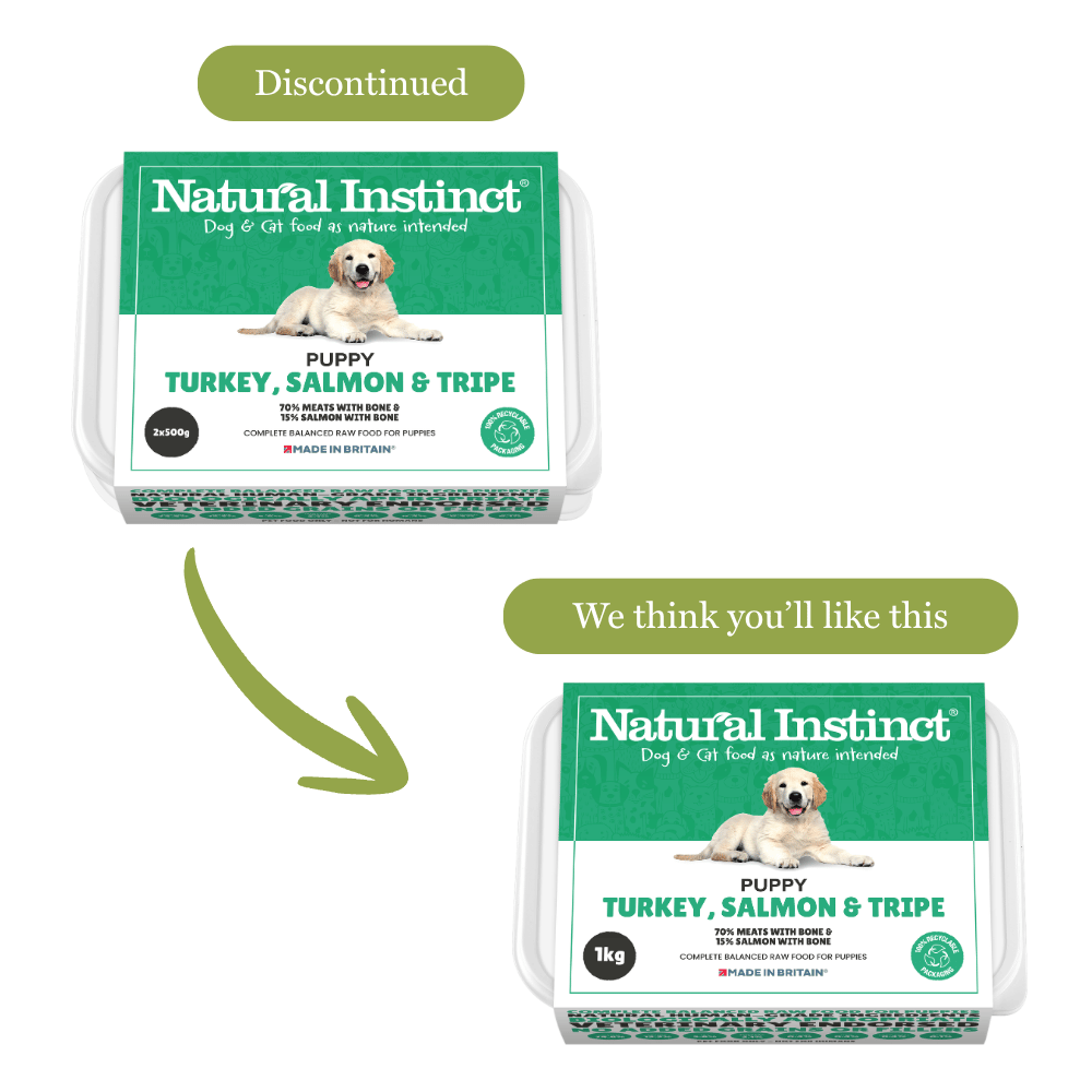 Natural Instinct Puppy Turkey, Salmon and Tripe 2x500g