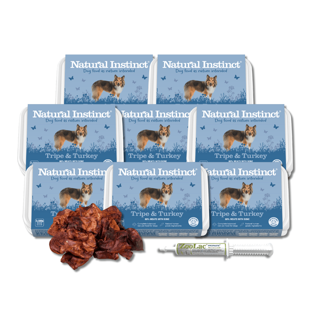 Natural Instinct Transition to Raw Bundle – Tripe & Turkey 2x500g – 8kg